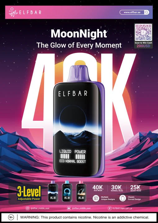 Buy Elfbar MoonNight 40000 40K Puffs Disposable Vape (All Flavours) Online | Express Delivery in Gurugram